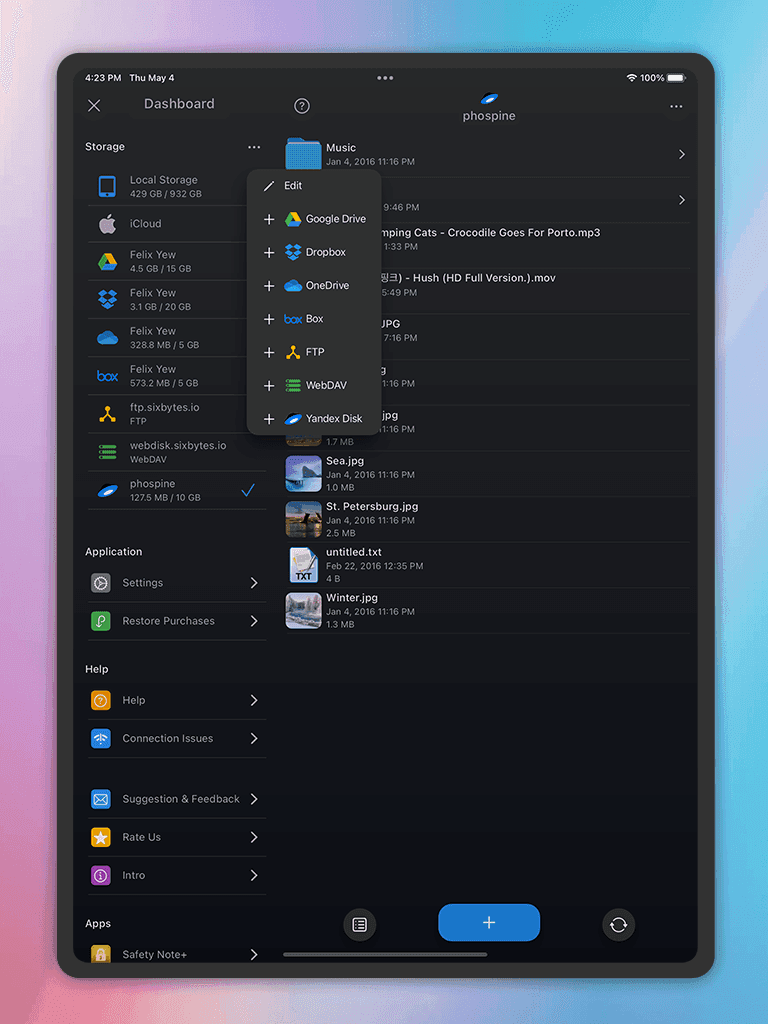File browser screenshot for Phone Drive