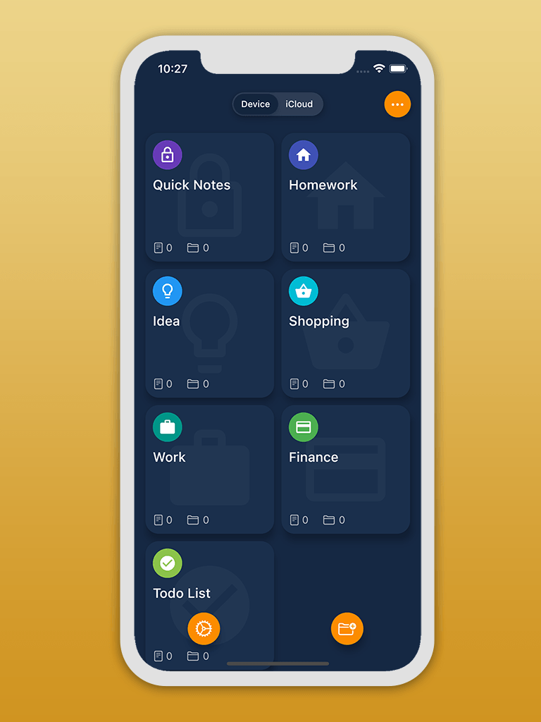 Organized folders screenshot for Safety Note+